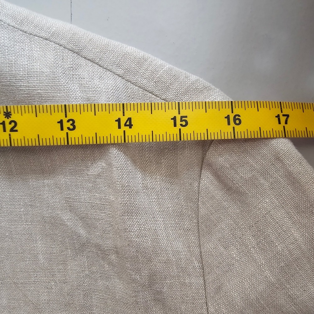 Grae Cove M Linen Blend Blazer Jacket Relaxed Fit Minimalist Neutral Coastal - Picture 5 of 10